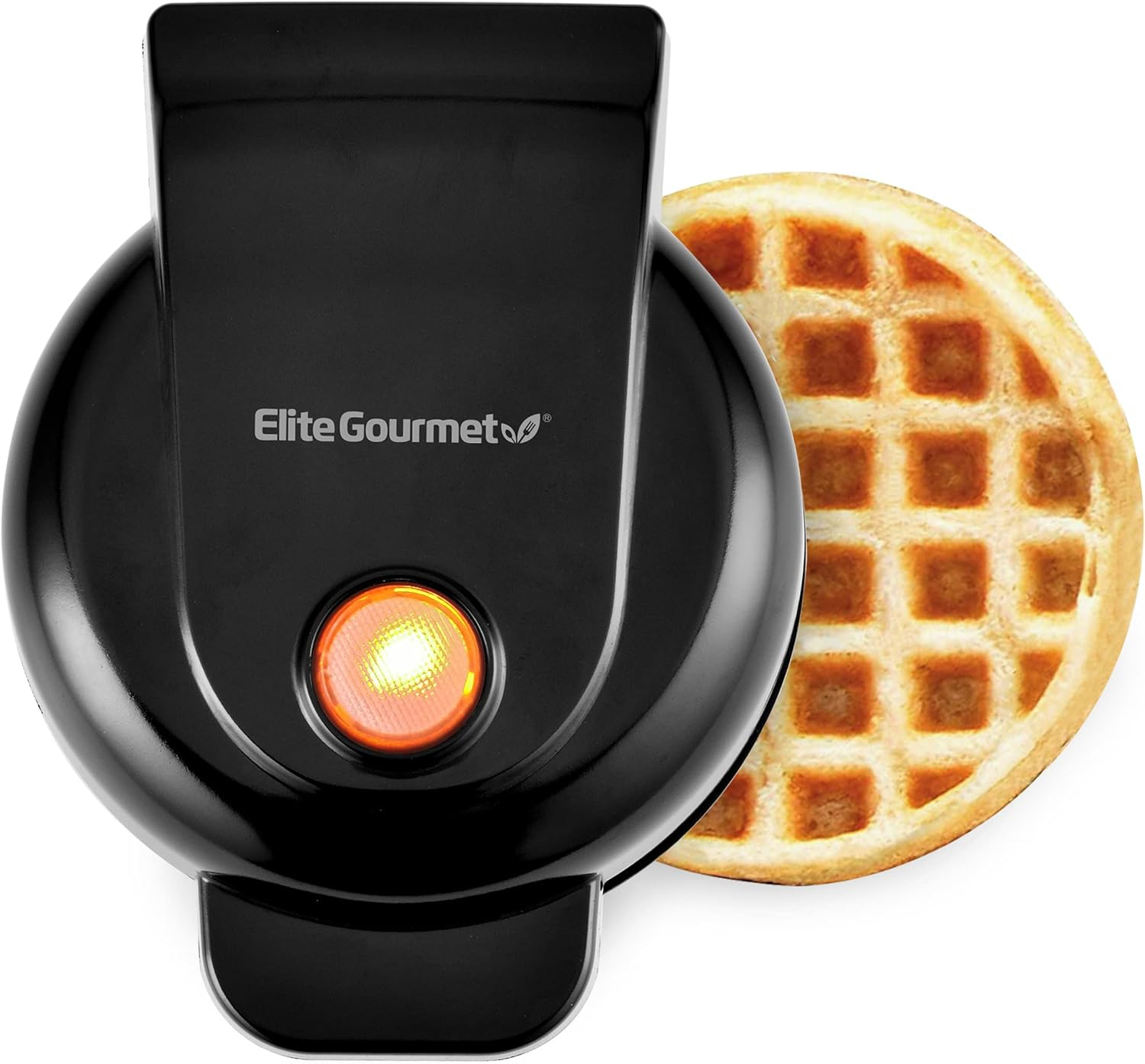 Elite Gourmet Mini Waffle Maker, Black