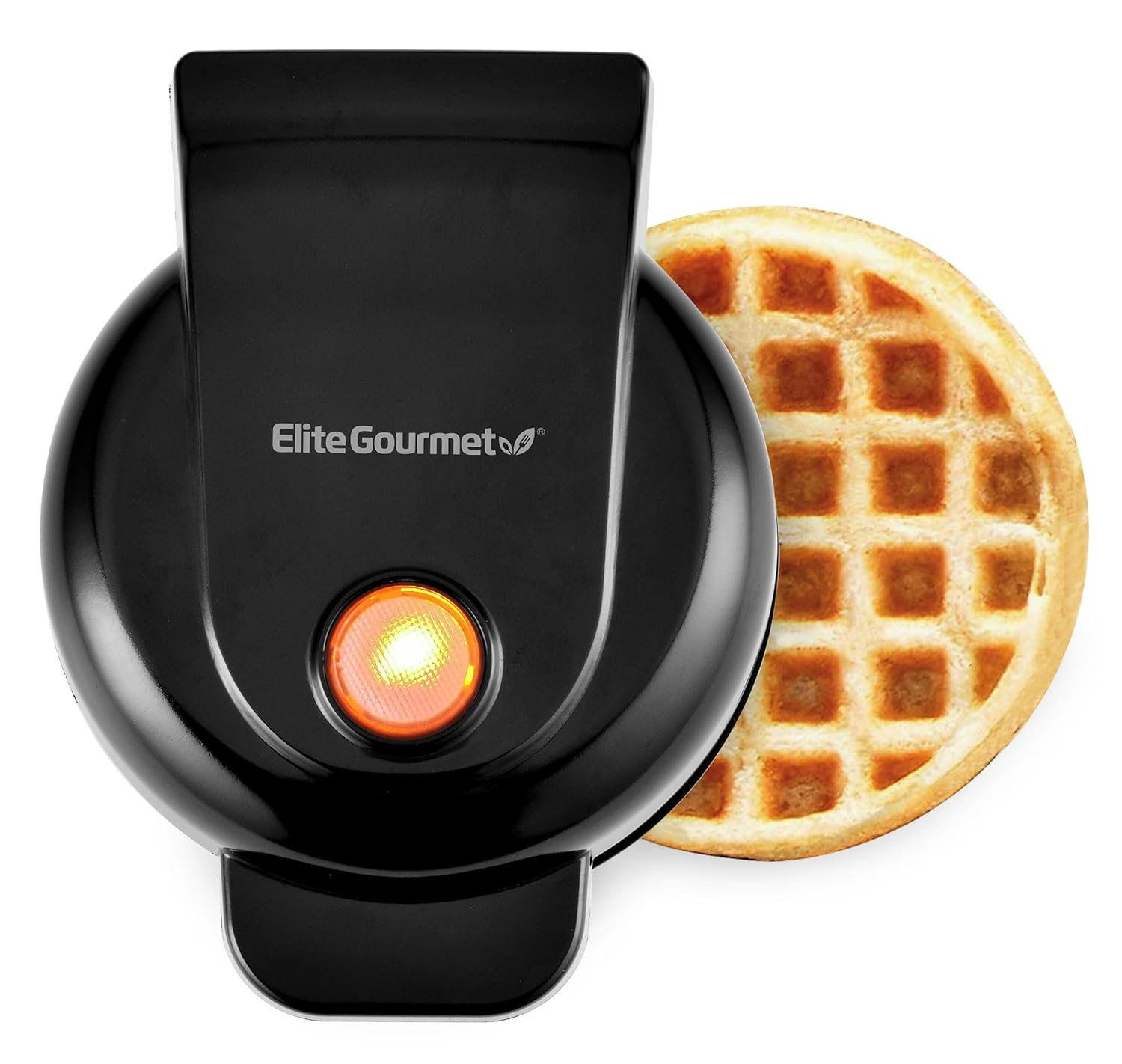 Elite Gourmet Mini Waffle Maker, Black