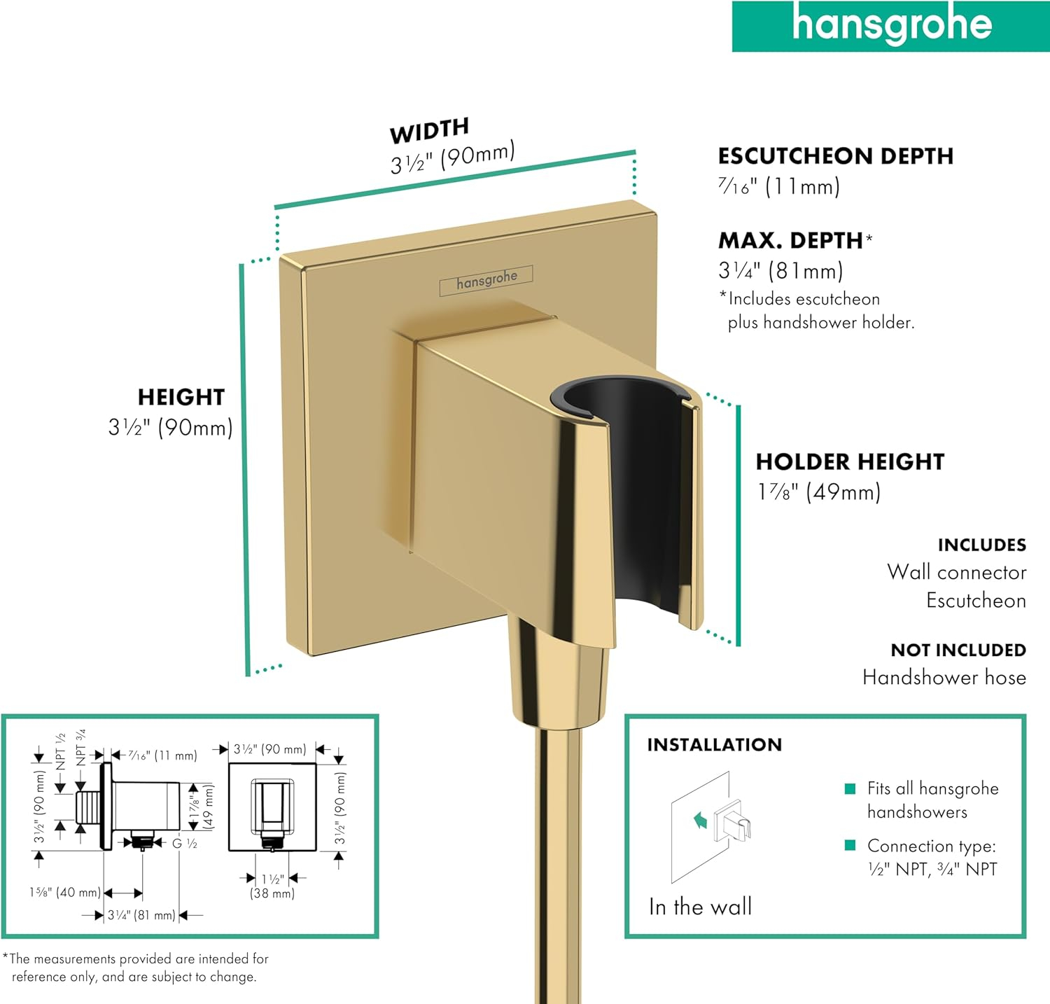 FixFit E Wall Outlet with Handshower Holder