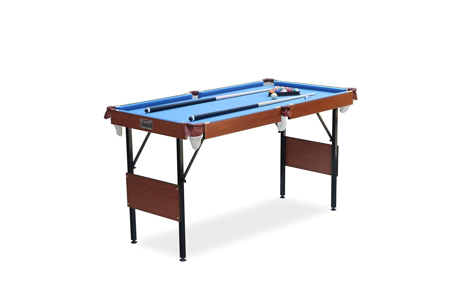 RACK Crux 55" Folding Classic Billiard Pool Table Multi Player Game, Blue