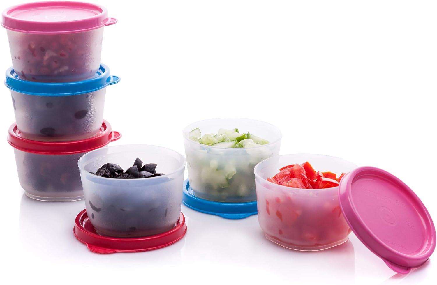 Signora Ware Reusable Airtight Food Prep Storage Containers with Lids, Set of 6 4-Oz