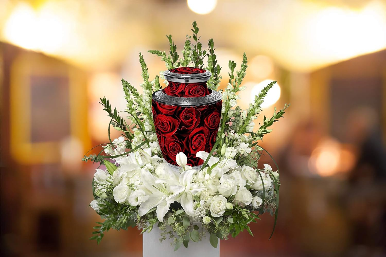 Crimson Rose Urns for Cremation Ashes Large Urn XL or Small Keepsake Urns for Adult Cremation Ashes & Urns for Human Ashes for Home or Burial Cremation Urns Extra Large