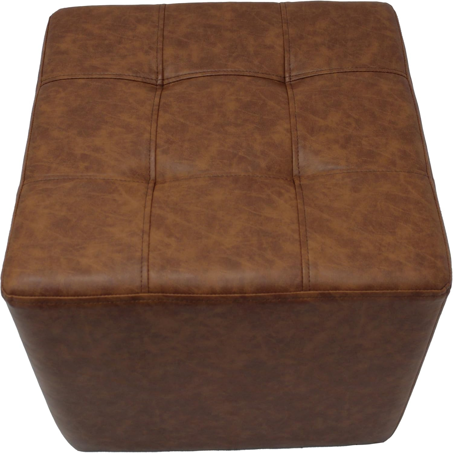 Factory Direct Partners Distressed Tufted Square Ottoman