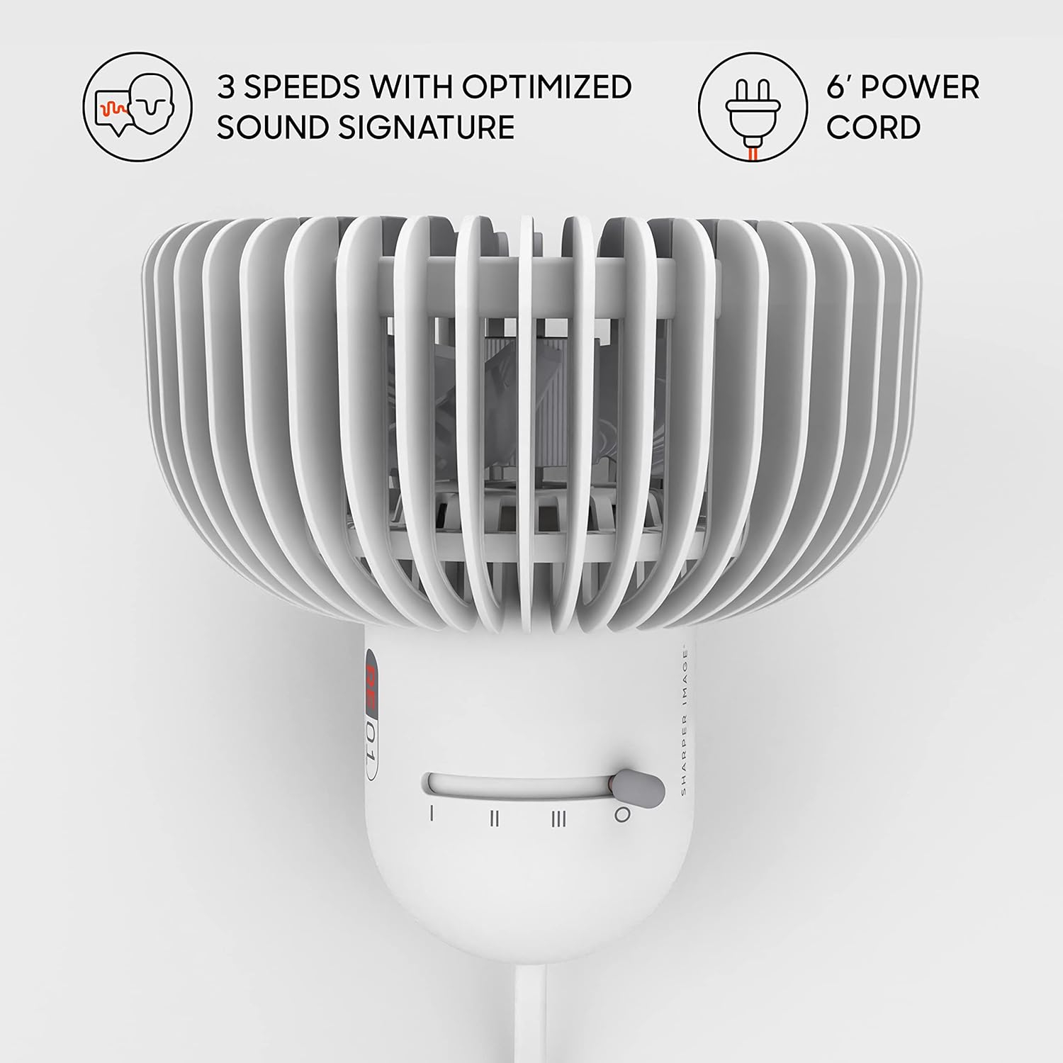 Sharper Image Refresh 01 Desktop Fan, 7", White (New)