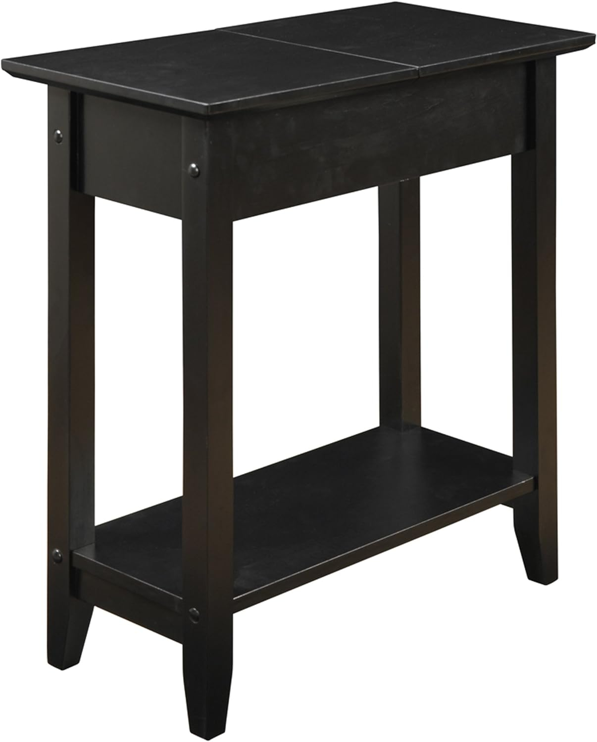Convenience Concepts American Heritage 24 in. Tall Flip Top End Table, Black (Tabletop)