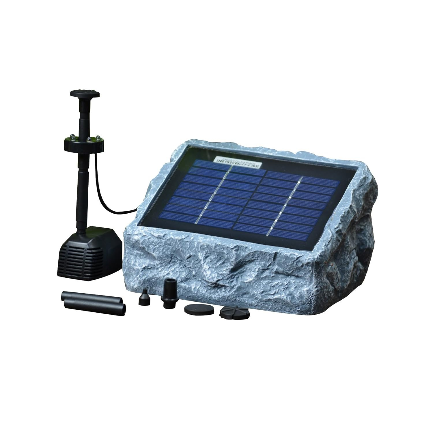 Gray Stone Solar Water Pump Kit with LED Light