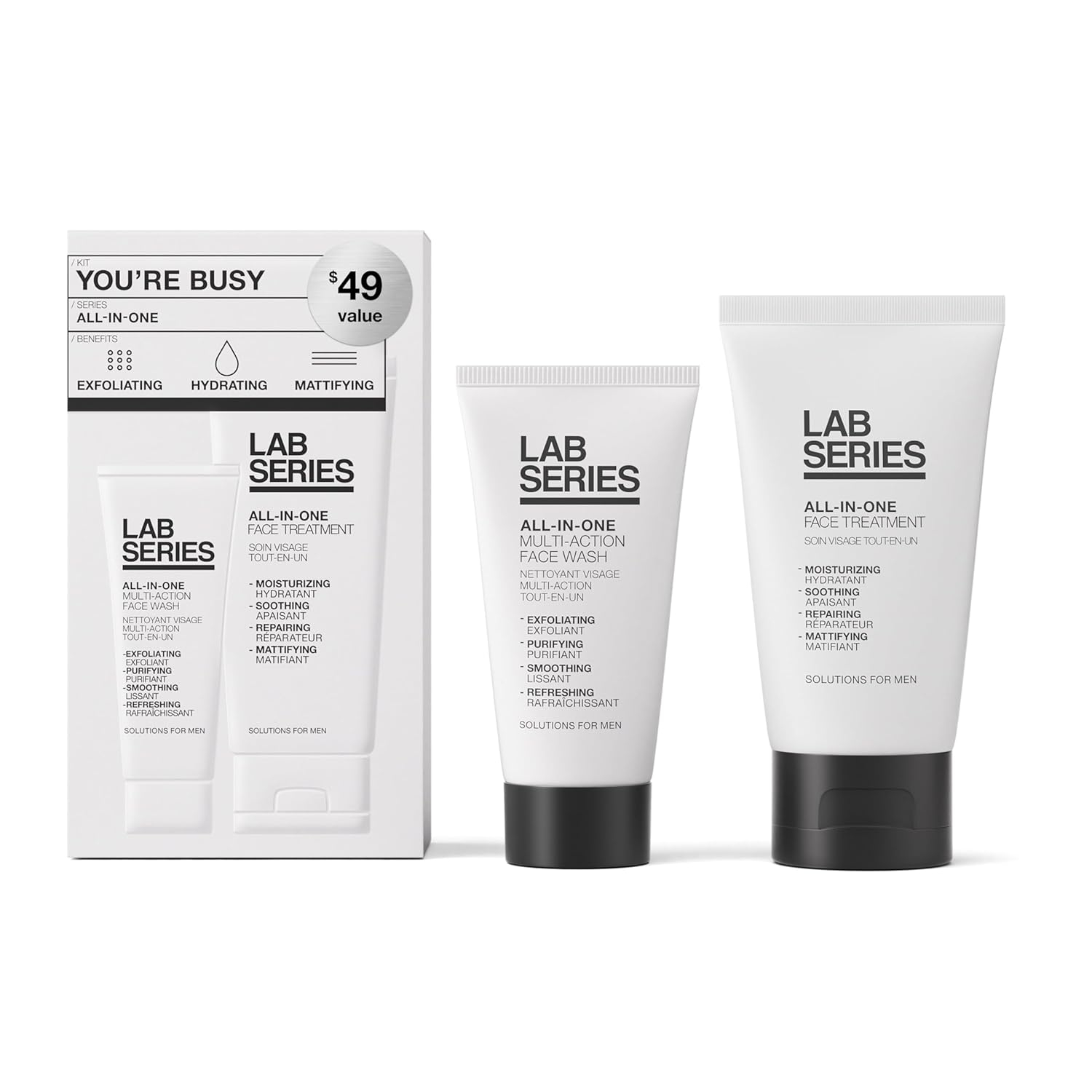 Lab Series All-In-One Men's Skincare Set with Face Wash and Moisturizer