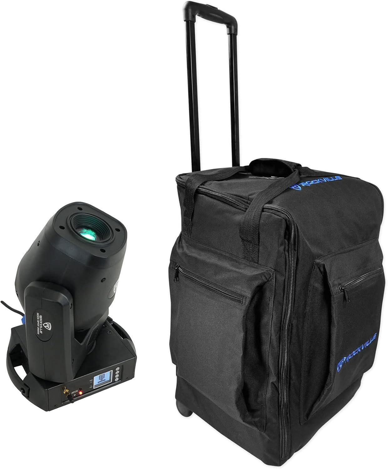 Rockville ROCK SPOT 260W DJ Moving Head Spot Light w/ Wireless DMX+Rolling Bag