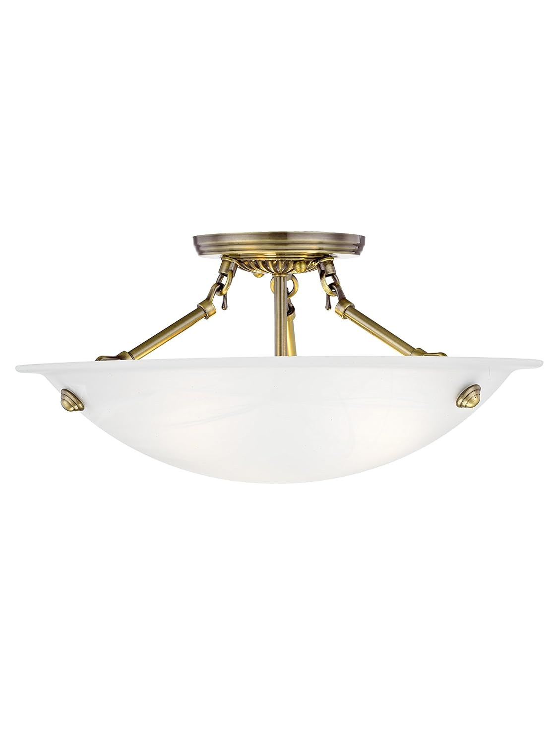 Livex Lighting Oasis 3 - Light Flush Mount in  Antique Brass
