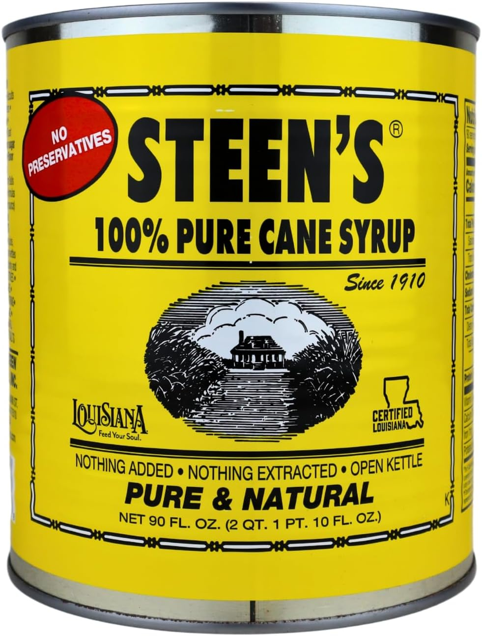 Steen's 100% Pure Cane Syrup 90 Fl Oz Yellow Tin
