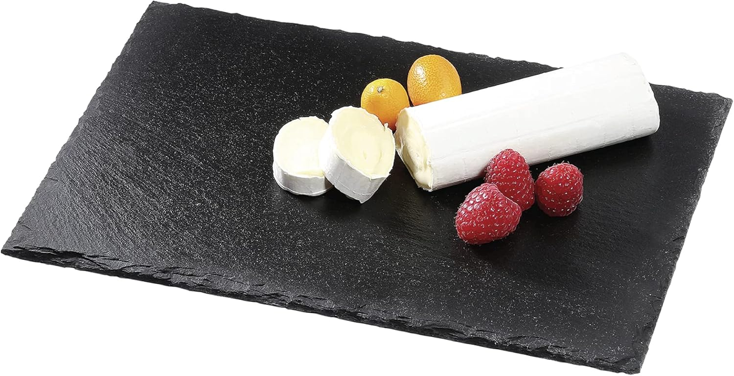 Cilio Slate Serving Board for Cheese and Appetizers, Rectangular, 11.8-Inch  x 7.9-Inch