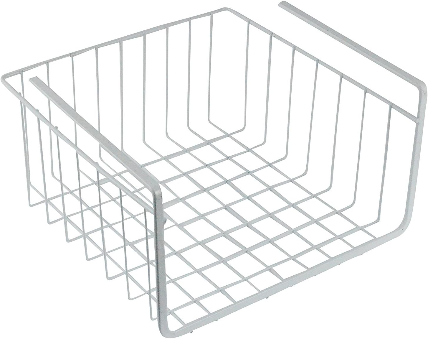 White Wire Under-Shelf Storage Basket, 10-Inch – Durable Organization Solution for Kitchen, Pantry, and Closet
