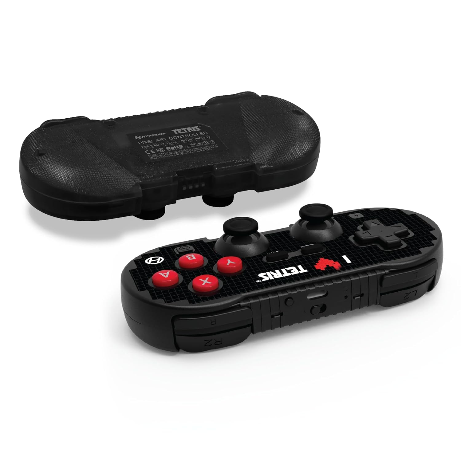 Black Wireless Bluetooth Pixel Art Gaming Controller