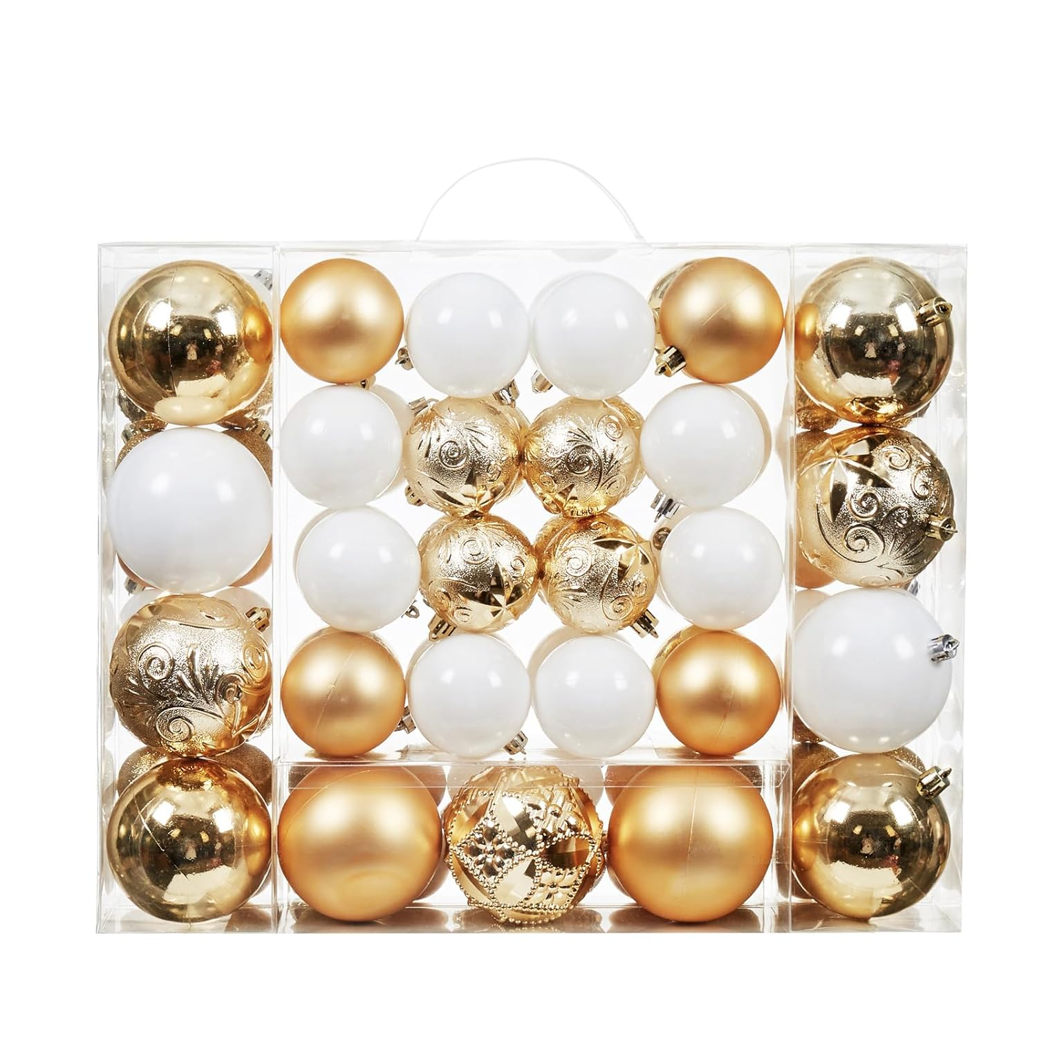 87-Pack Shatterproof Christmas Ball Ornaments Set, Christmas Tree Decorations with Hand-held Gift Package for Xmas Tree Holiday Wedding Party, Gold