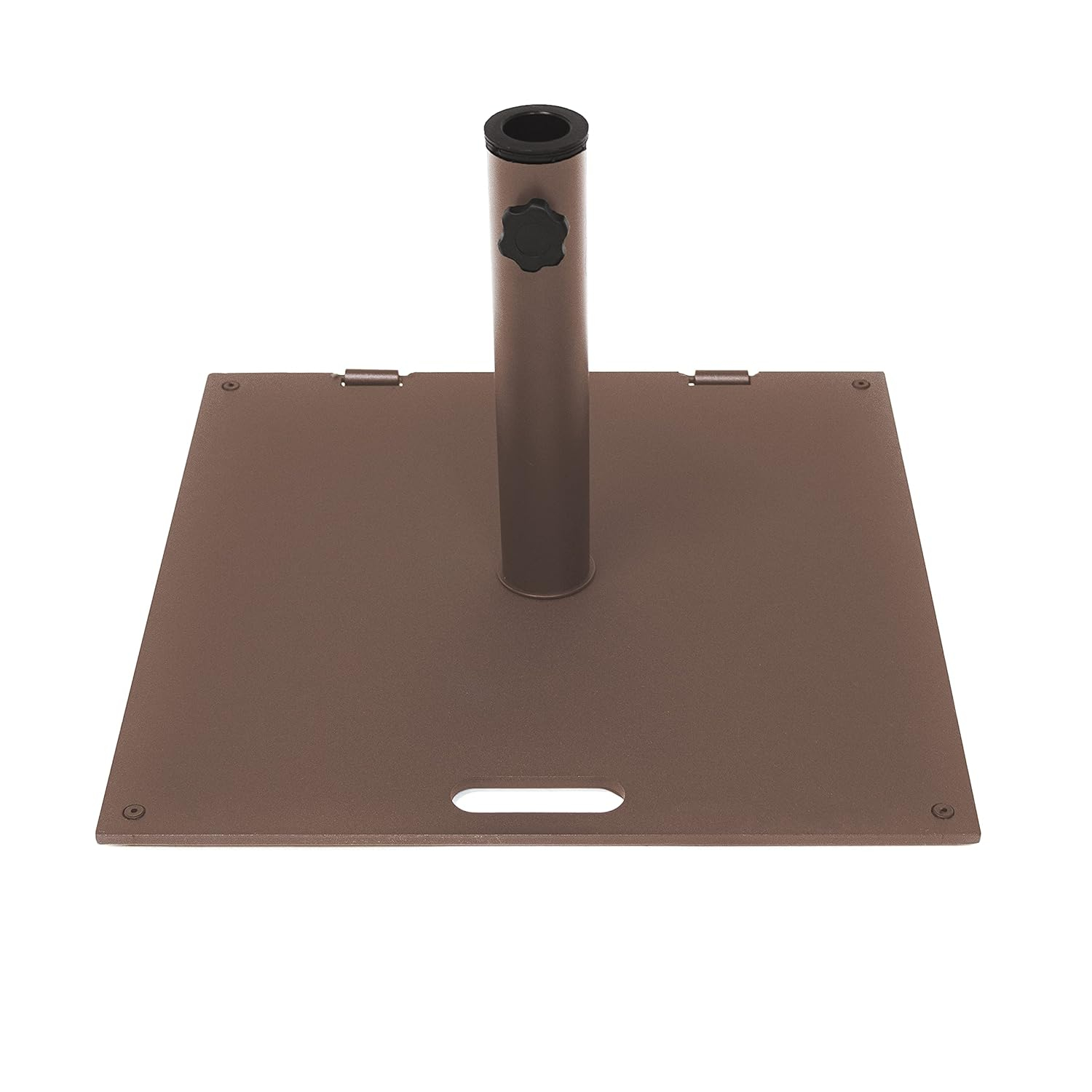 20 in Square 36lb Steel Umbrella Base with Wheels and Carry Handle (Brown)
