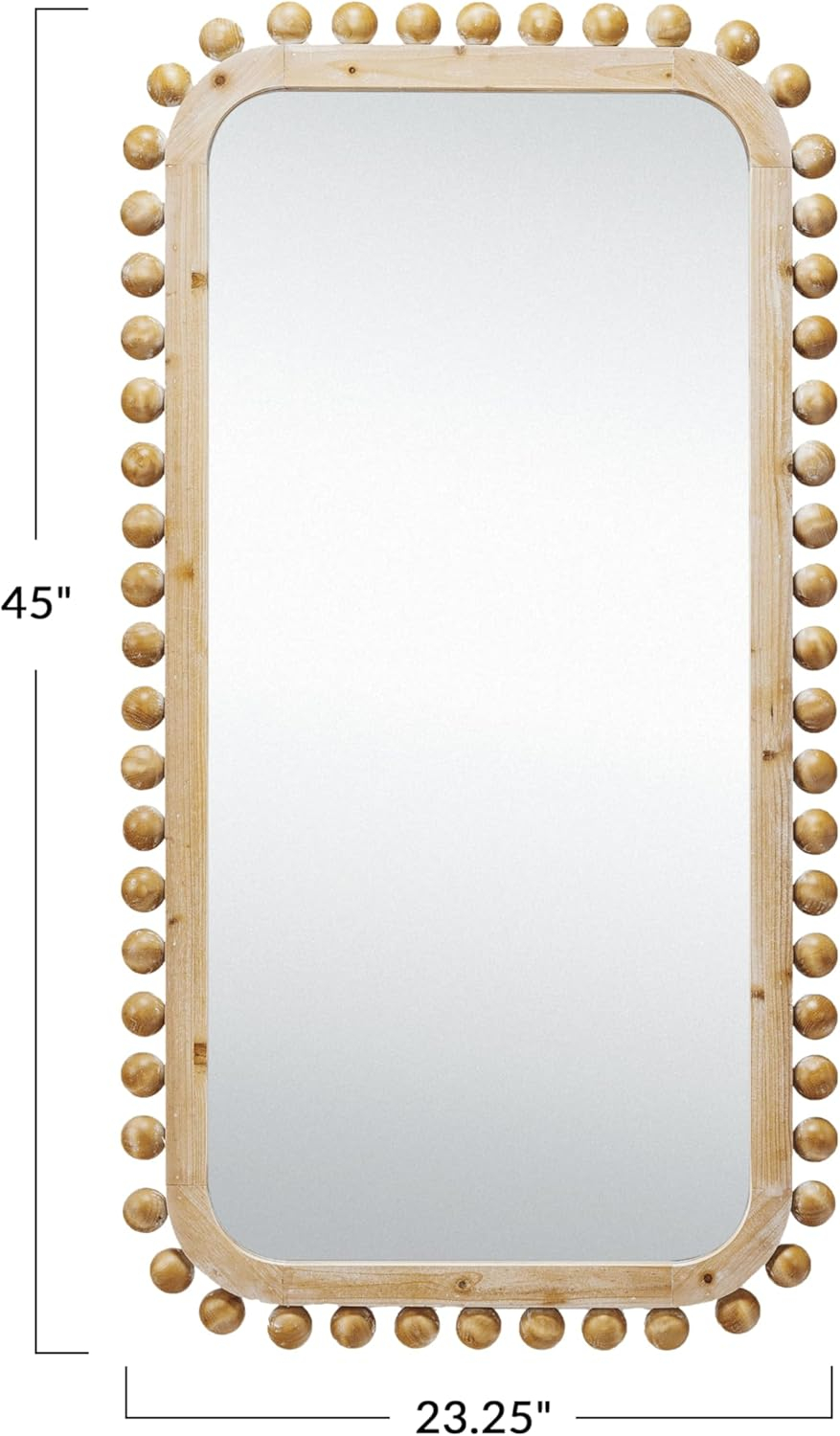 Creative Co-Op Firwood Boho-Southwestern Rectangular Wall Mirror, Natural