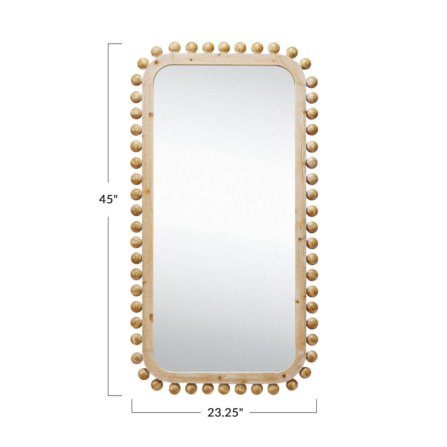 Creative Co-Op Firwood Boho-Southwestern Rectangular Wall Mirror, Natural