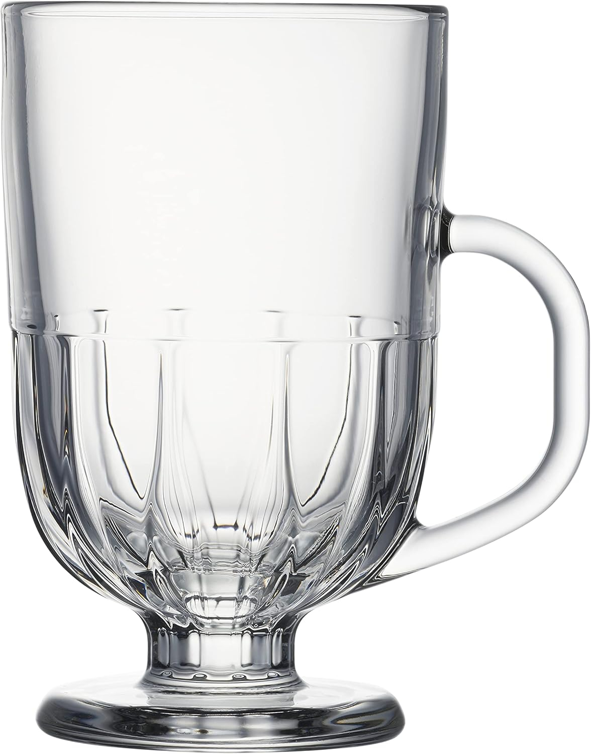 Flore Clear Glass Coffee Mug with Art Deco Design, 300ml