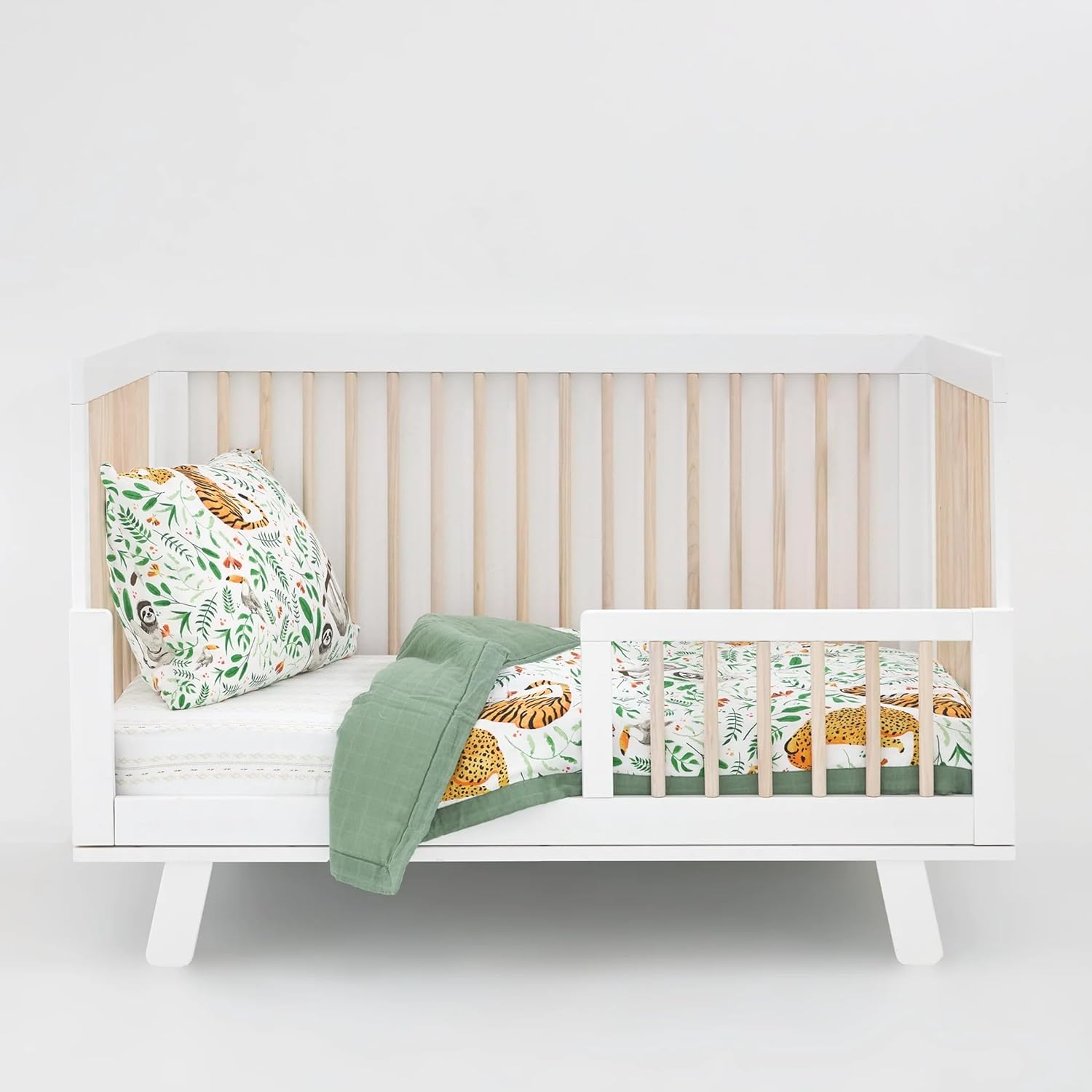 Little Unicorn Toddler Bedding 3-Piece Set | Super Soft & Breathable Muslin Fabric | for Convertible Cribs & Toddler Beds (Mighty Jungle)