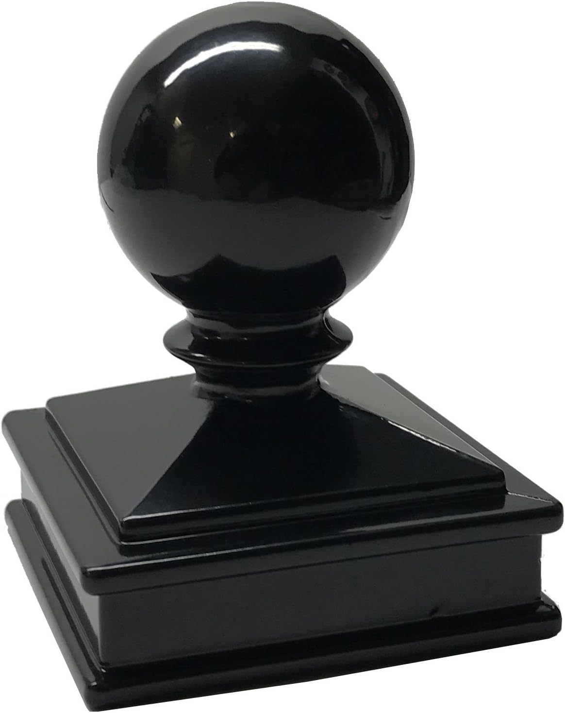 4" x 4" Aluminium Ball Top Post Cap for Metal Posts - Black