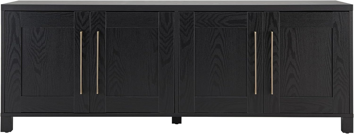 Evelyn&Zoe Chabot Rectangular TV Stand for TV's up to 75", Black Grain