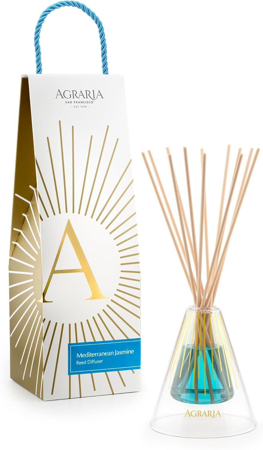 Mediterranean Jasmine Reed Diffuser with Gold Accents