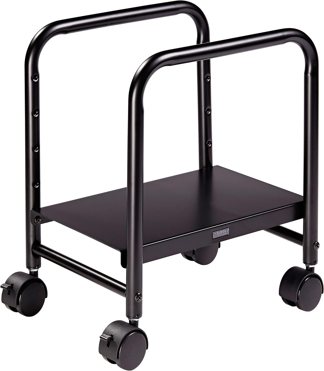 EUREKA ERGONOMIC Computer Cart Height Adjustable Mobile Cart CPU Stand Steel Rolling Stand Cart Hold Productser Locking Wheels for Home Desk Office Desk Black