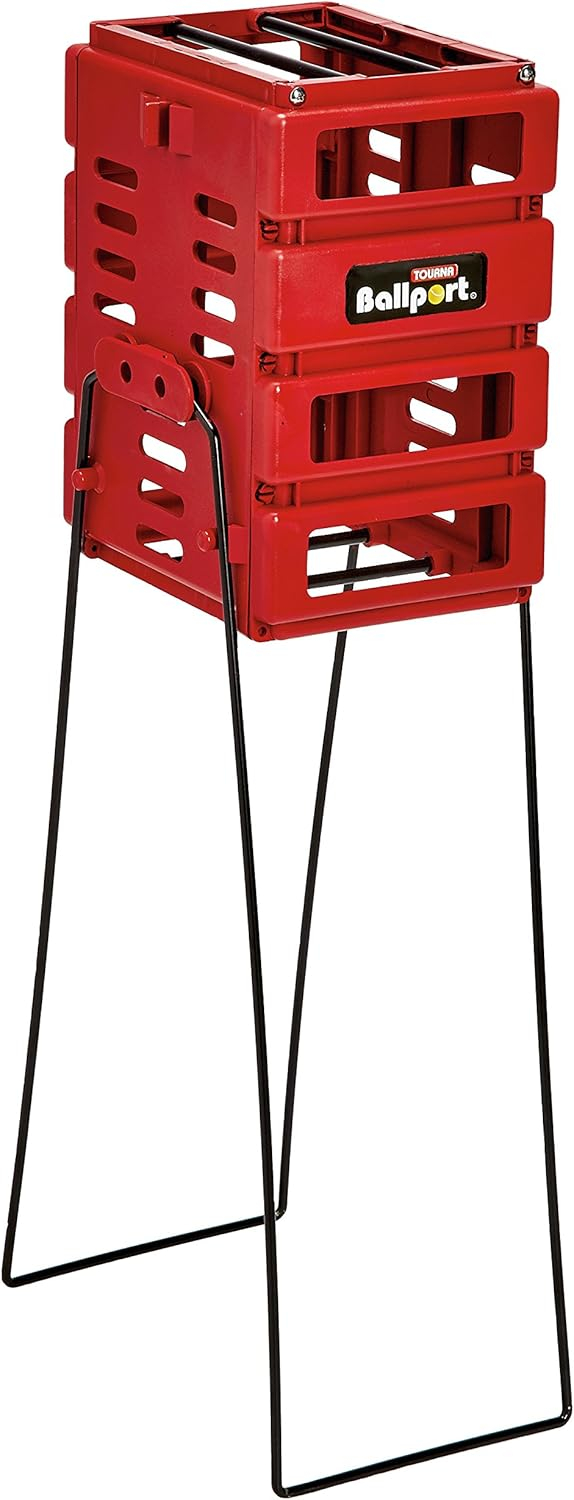 Tourna Mini BALLPORT Tennis Ball Pick Up Hopper (Red)
