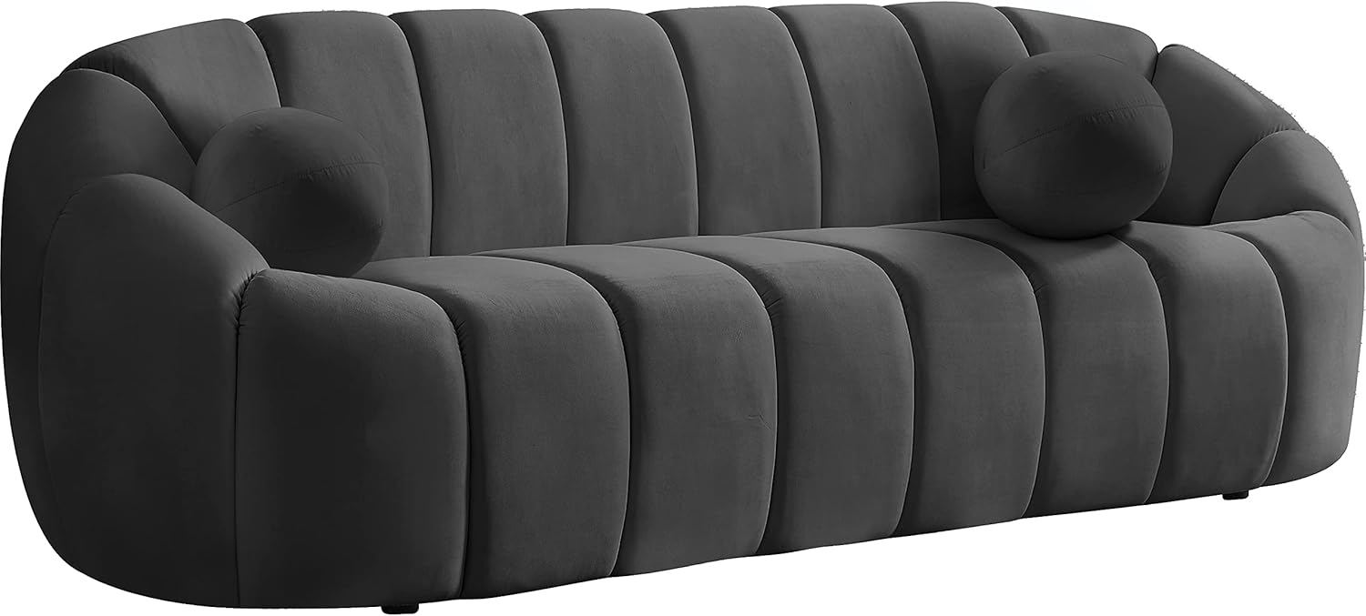 Meridian Furniture Elijah Grey Velvet Sofa