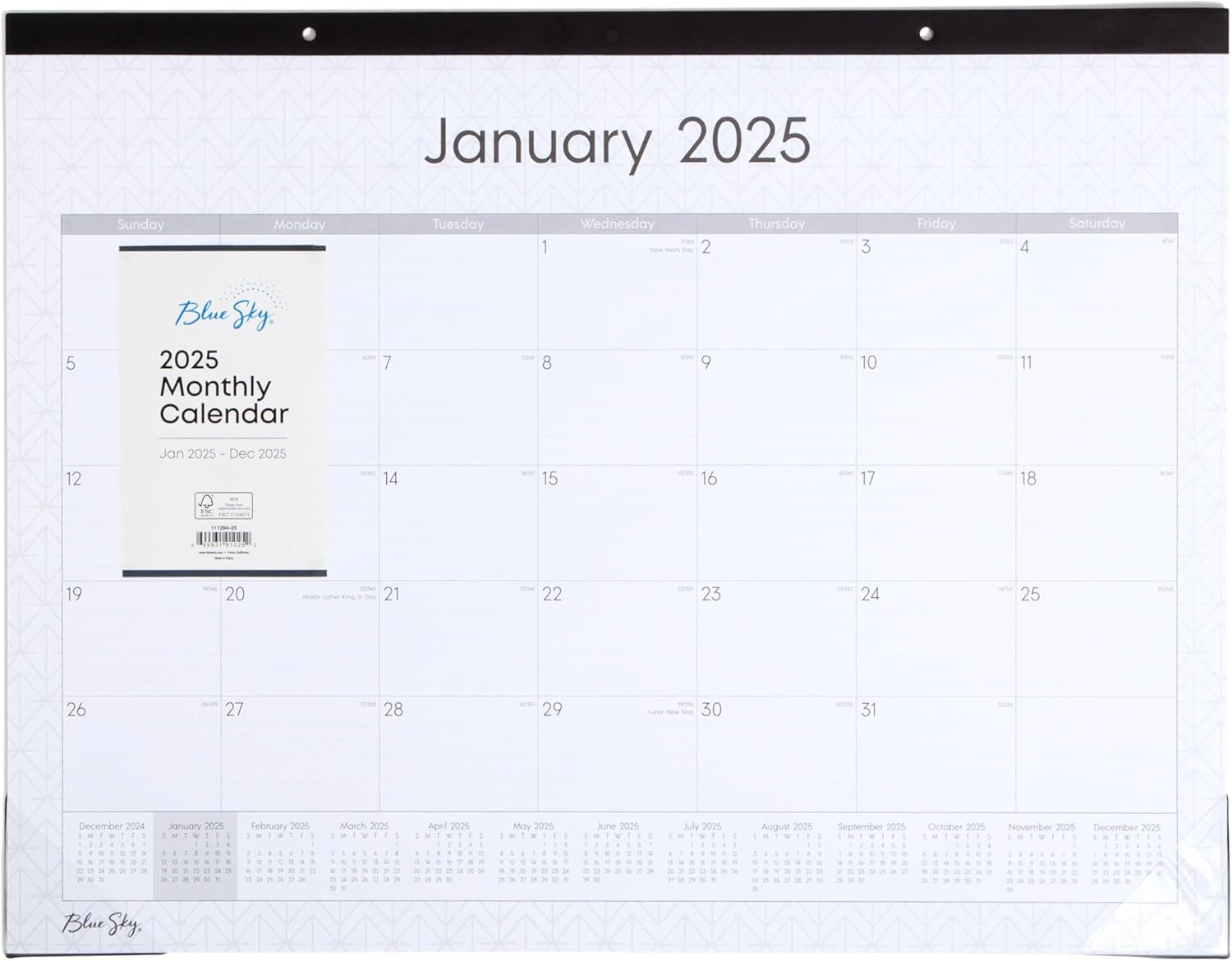 Blue Sky 2025 Desk Pad Calendar, 22x17, Enterprise