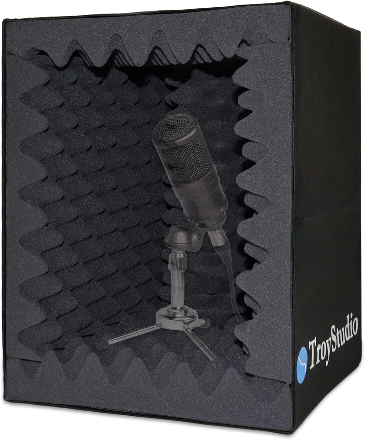 TroyStudio Acoustic Sound Diffuser Panels, 12 X 12 X 1 inches 8 Pcs PVC Plastic Wall Panel, Recording Studio Acoustical Treatments Diffusion Panel, 3D Art Decorative Ceiling Tiles (Pyramid, Black)