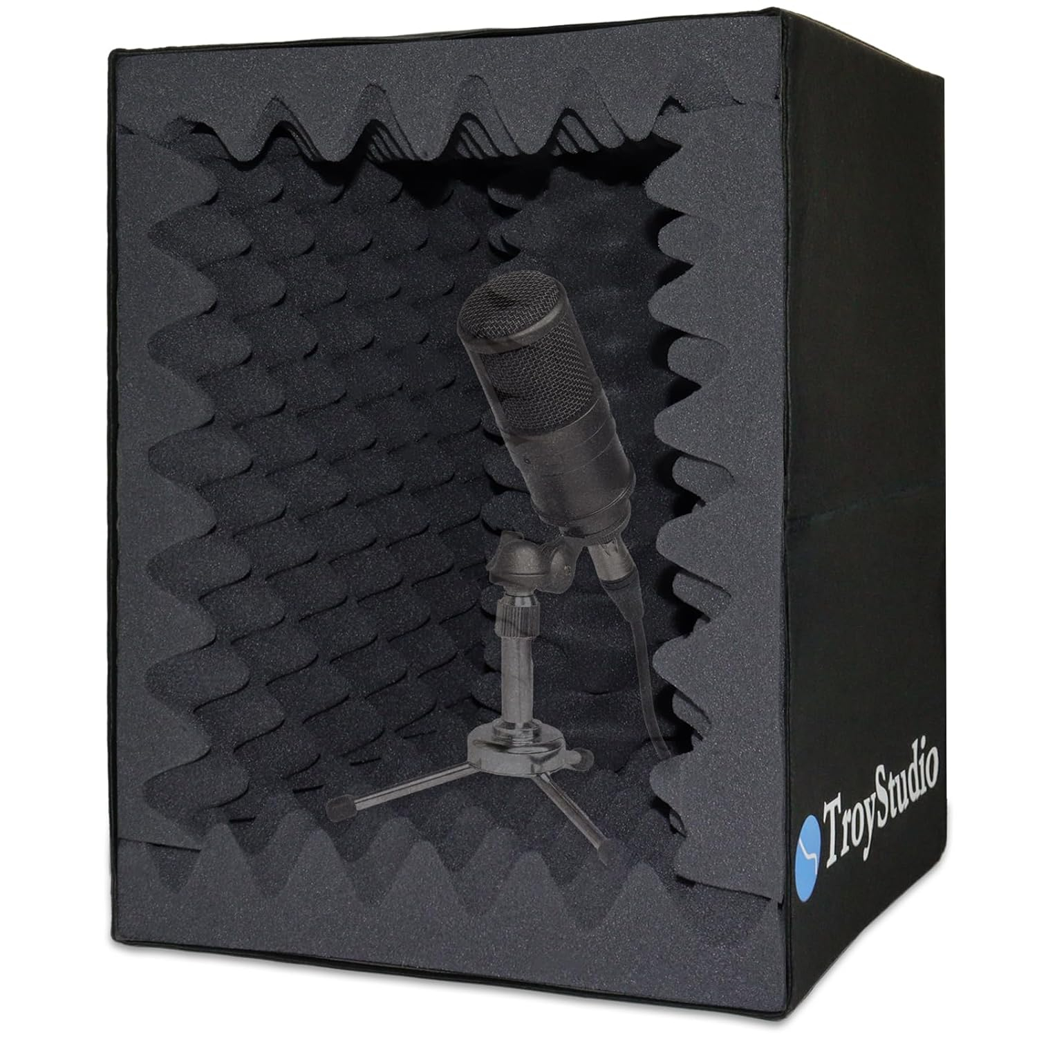 TroyStudio Acoustic Sound Diffuser Panels, 12 X 12 X 1 inches 8 Pcs PVC Plastic Wall Panel, Recording Studio Acoustical Treatments Diffusion Panel, 3D Art Decorative Ceiling Tiles (Pyramid, Black)