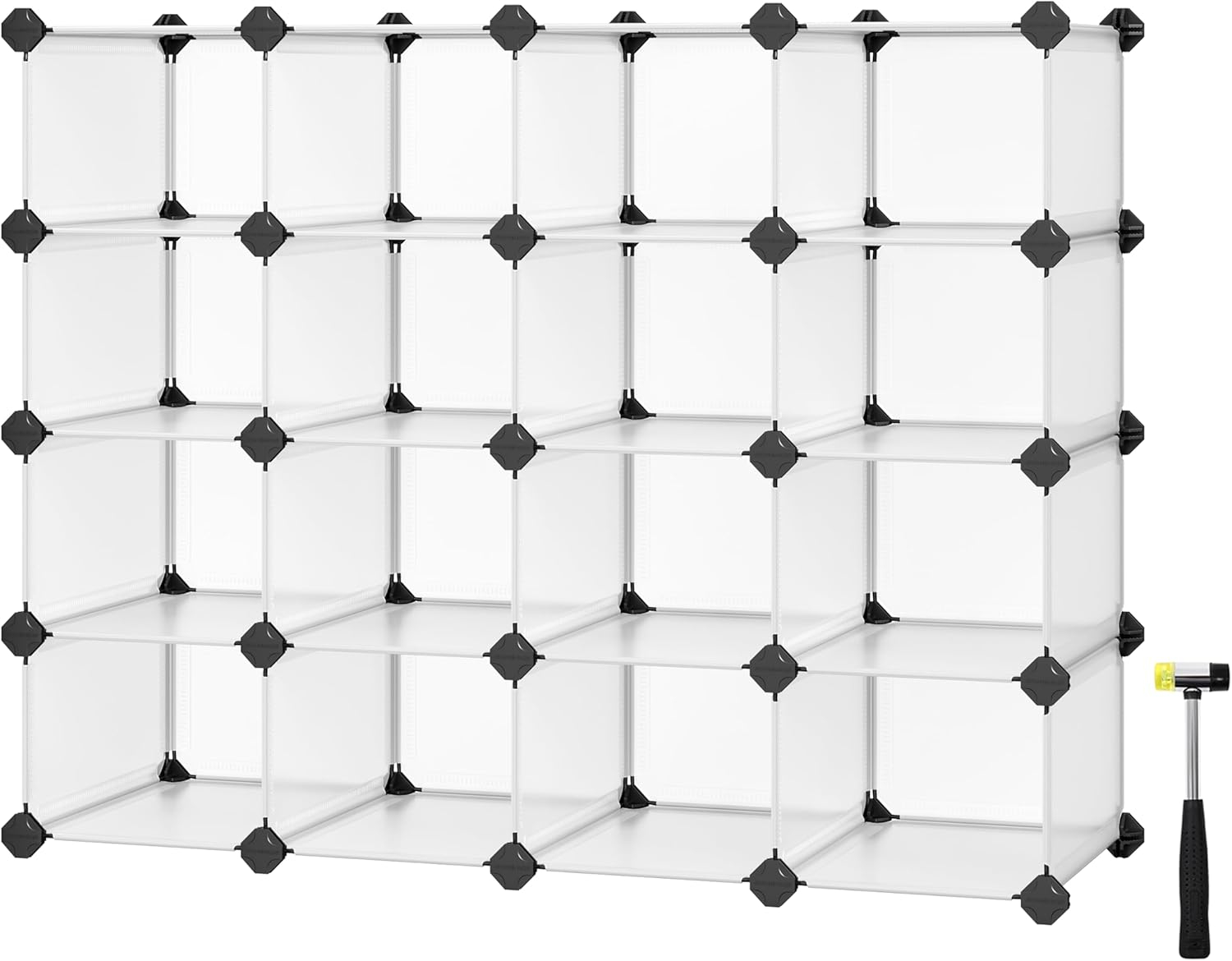 16-Cube Shoe Rack Organizer – Modular Plastic Storage Cabinet for Entryway, Closet, Hallway, Space-Saving Shoe Shelf for Bedroom , Bathroom