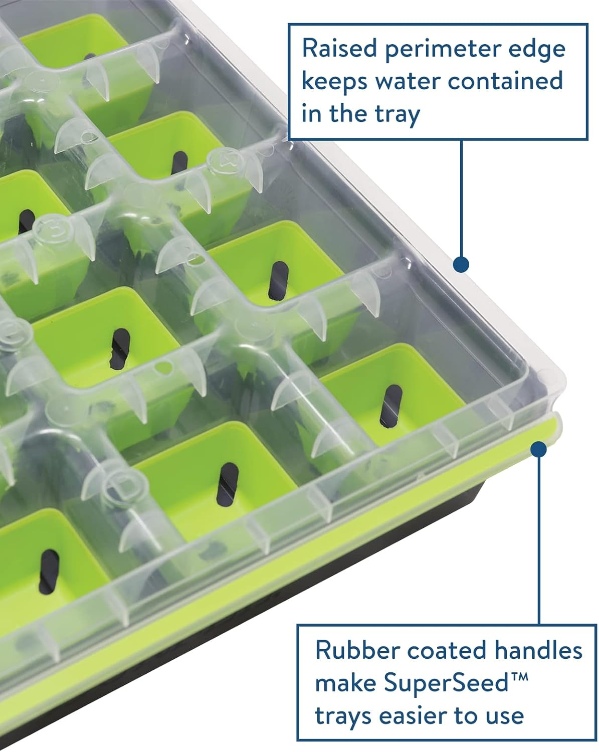 Burpee SuperSeed 16 XL Cell Seed Starting Tray - Reusable and Dishwasher Safe - Growing Tray for Seedlings and Plant Germination