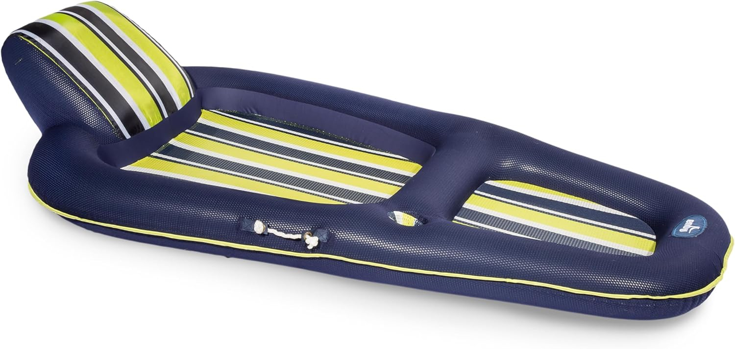 Extra Large Navy and Green Inflatable Pool Lounger
