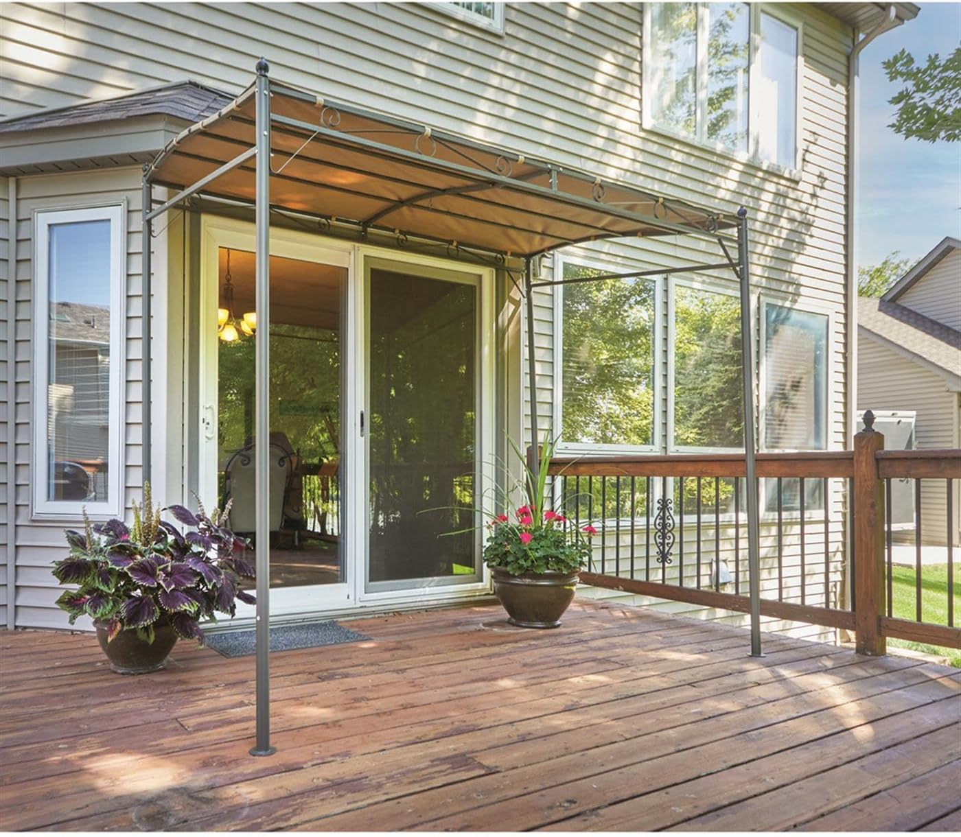 Tan 5' x 8' Steel Frame Outdoor Gazebo Canopy