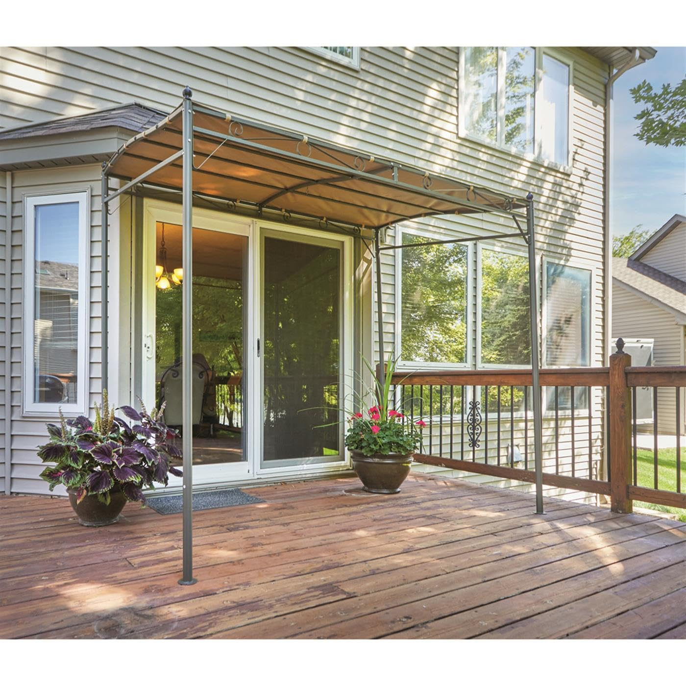 Tan 5' x 8' Steel Frame Outdoor Gazebo Canopy