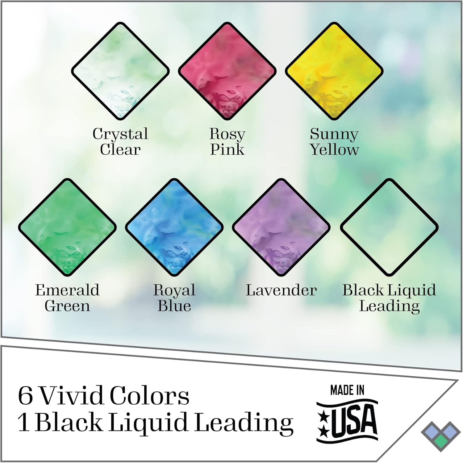 Gallery Glass Stained Glass Acrylic Paint Starter Kit, 10 Pc Set Including 2 Surfaces and Pattern Pack