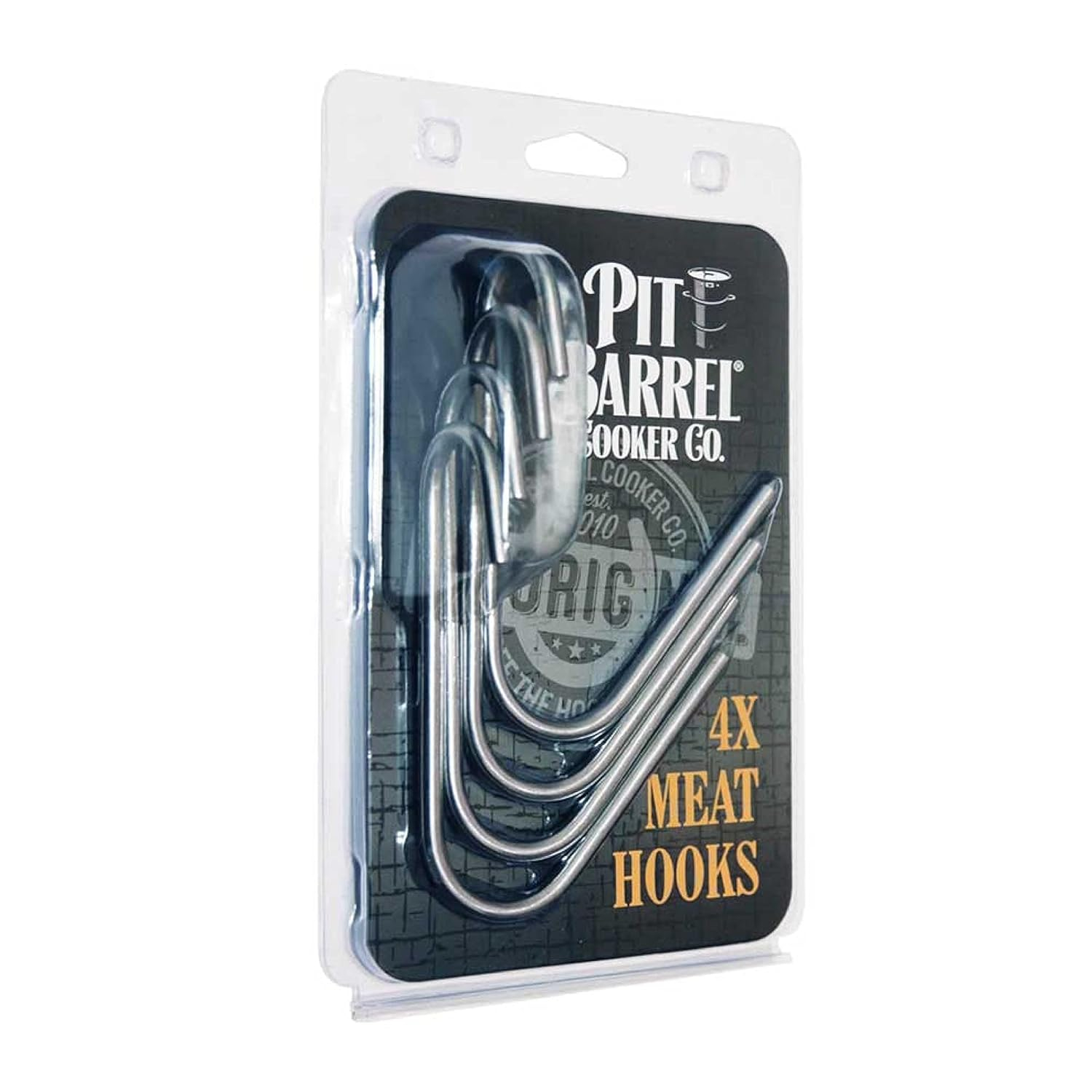 Pit Barrel Cooker Meat Hooks | Stainless Steel Meat Hooks for Barrel Cooker | BBQ Accessory for Hanging Beef, Poultry and Veggies | Set of 4