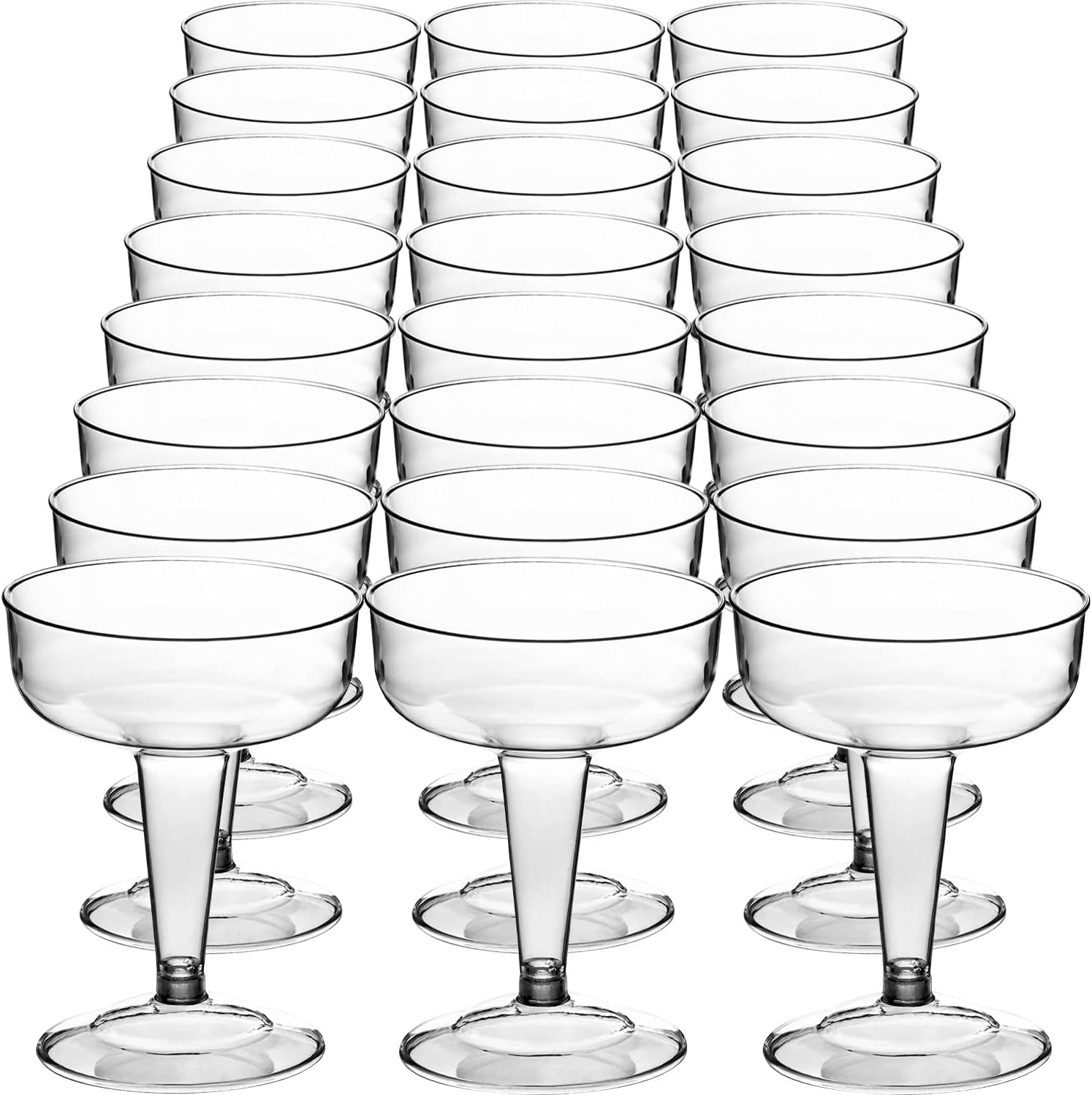 DecorRack Cocktail Glasses, 8 Ounce Disposable Plastic Cups, 24 Count
