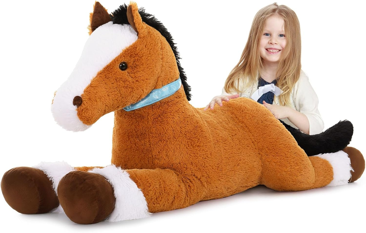 MaoGoLan 47" Giant Horse Stuffed Animal Large Stuffed Horse Plush Toy