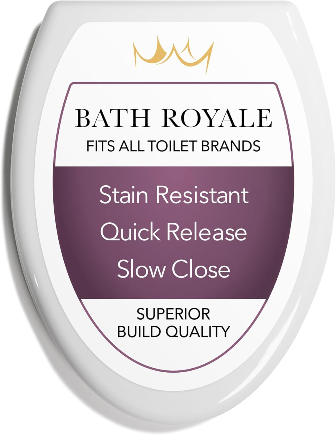 Slow Close Toilet Seat BR501-00 White Elongated, Stain-Resistant and Easy to Keep Clean, Heavy Duty Fits All Toilet Brands, Executive Series