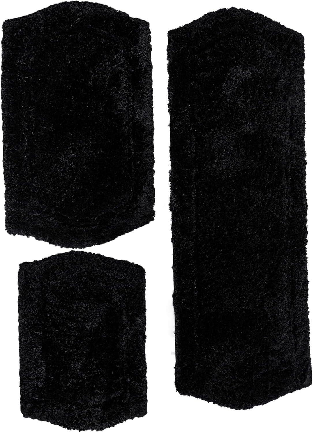 Chesapeake Paradise 3pc Memory Foam Black Bath Rug Set (22"x60" & 21"x34" & 17"x24")