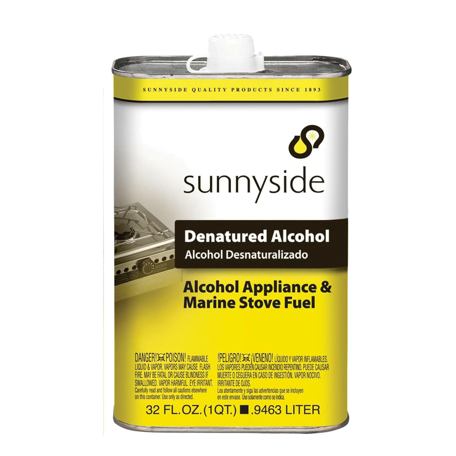 Sunnyside Denatured Alcohol 1 Qt - Premium Stove Fuel & Accessories