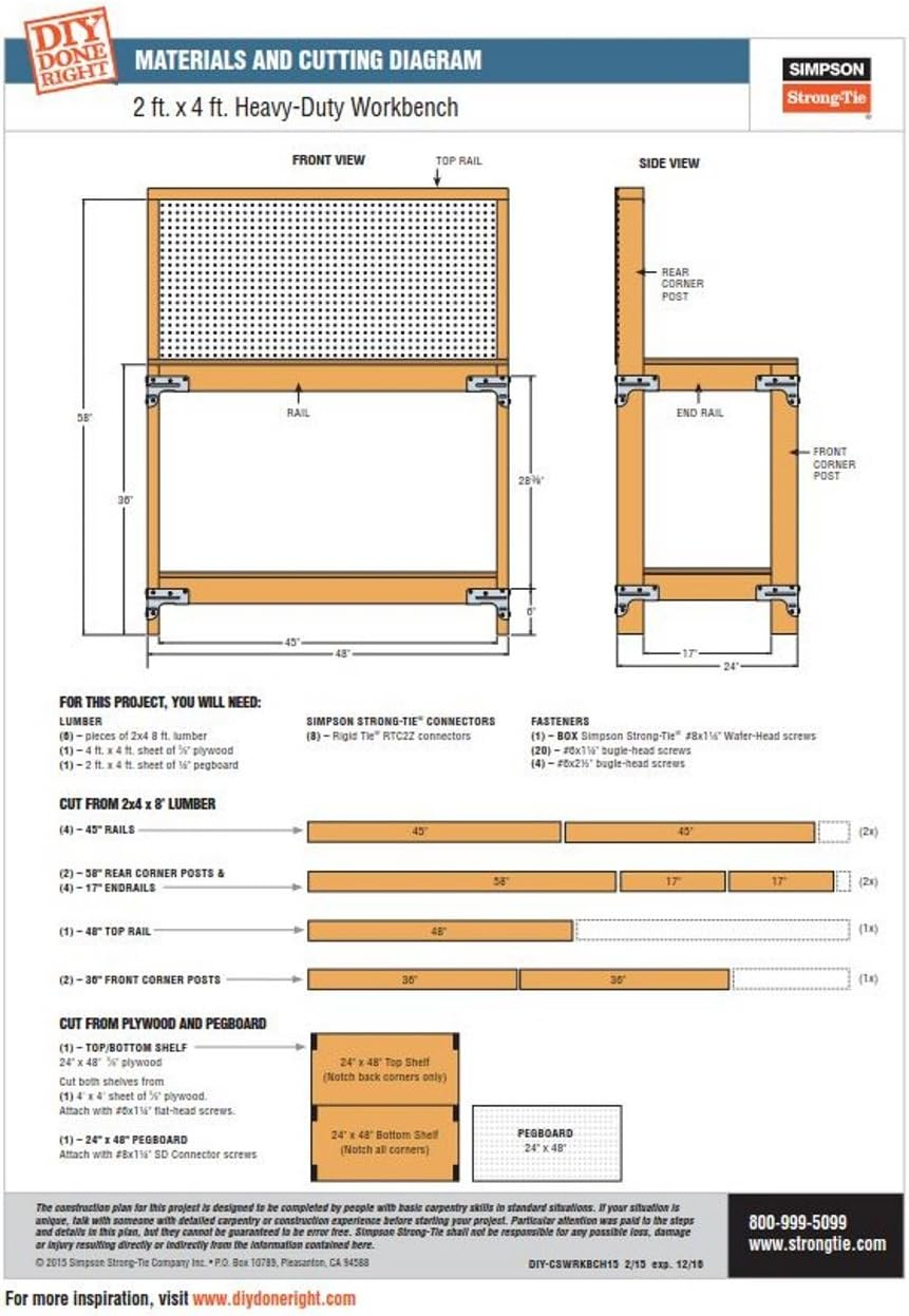 Simpson Strong Tie TG12505001UW Not Not Available WBSK Workbench and Shelving Hardware Kit