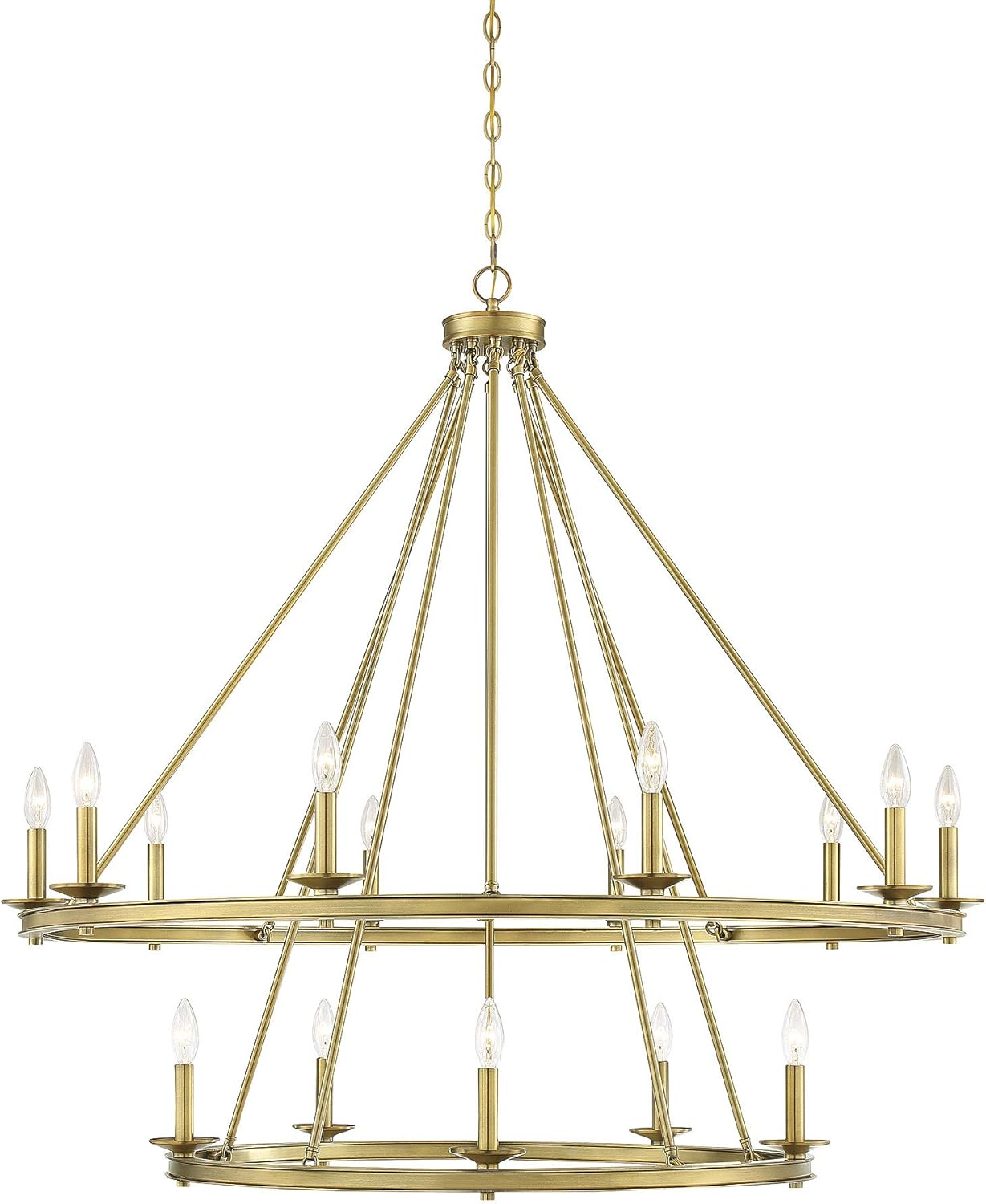 Middleton Brass Elegance 15-Light Two-Tier Candle Chandelier