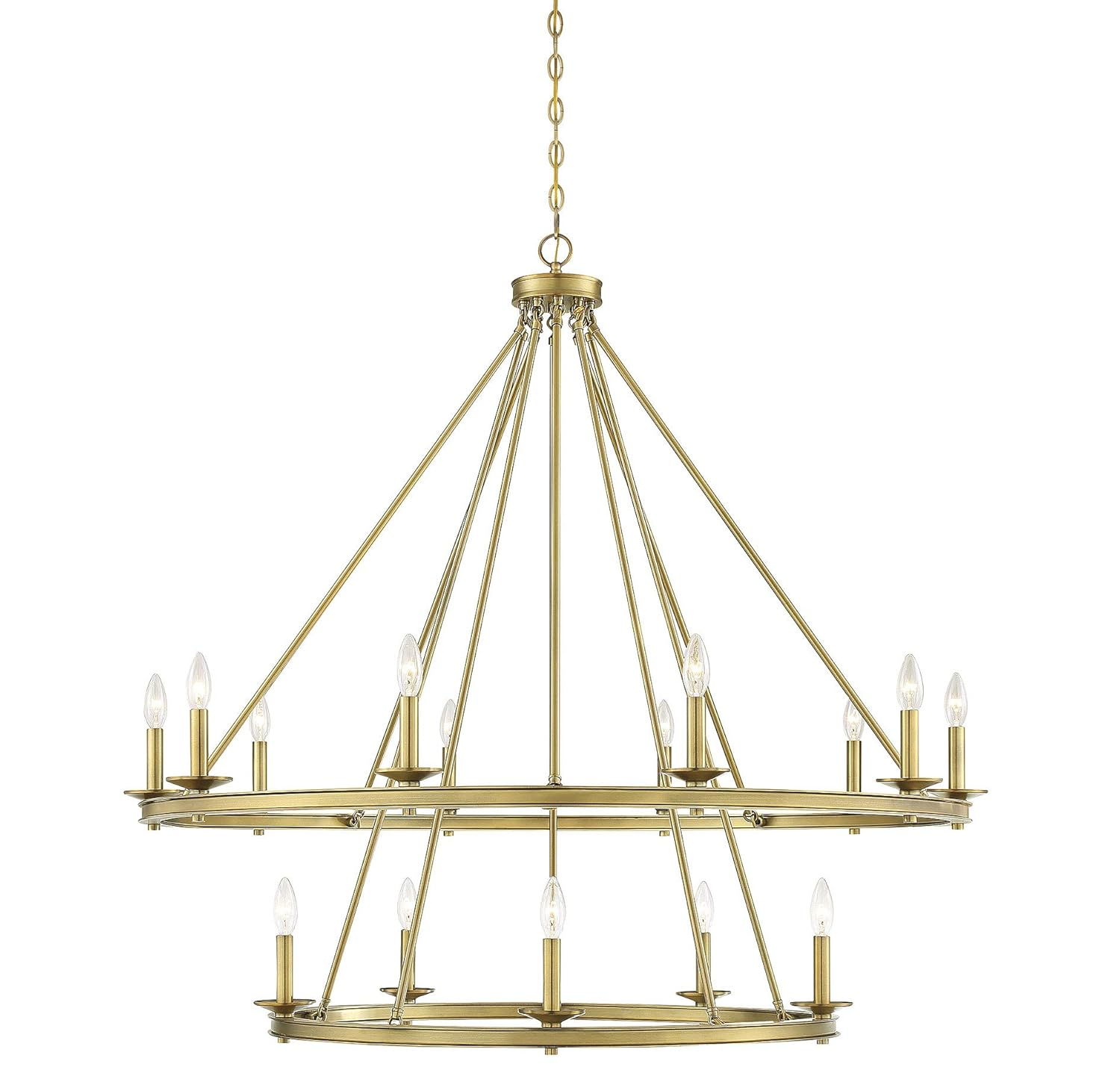 Middleton Brass Elegance 15-Light Two-Tier Candle Chandelier
