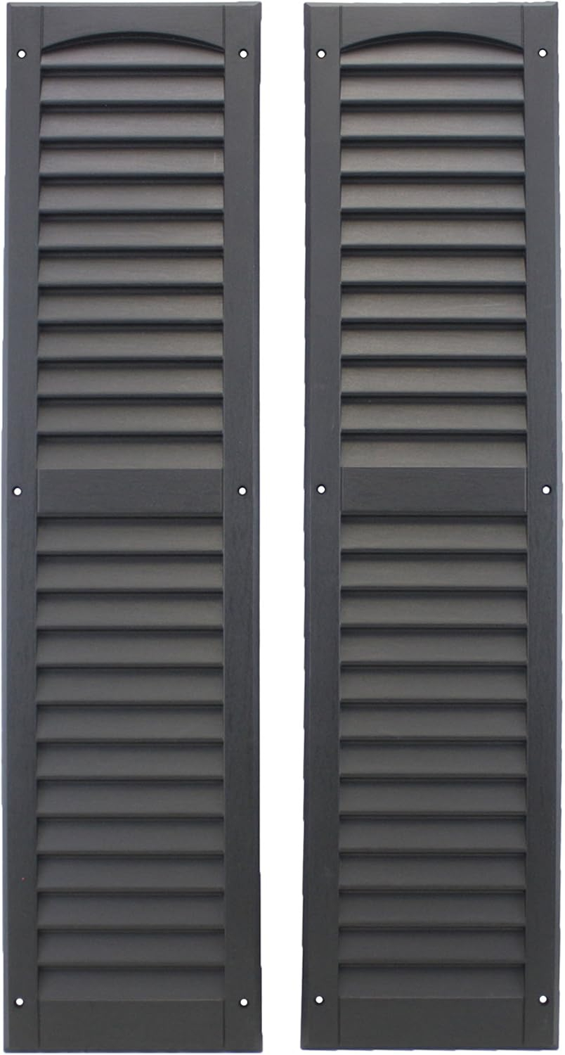 Shed Windows and More, Louvered Shed Shutter or Playhouse Shutter Black 9" X 36" Sold by The Pair
