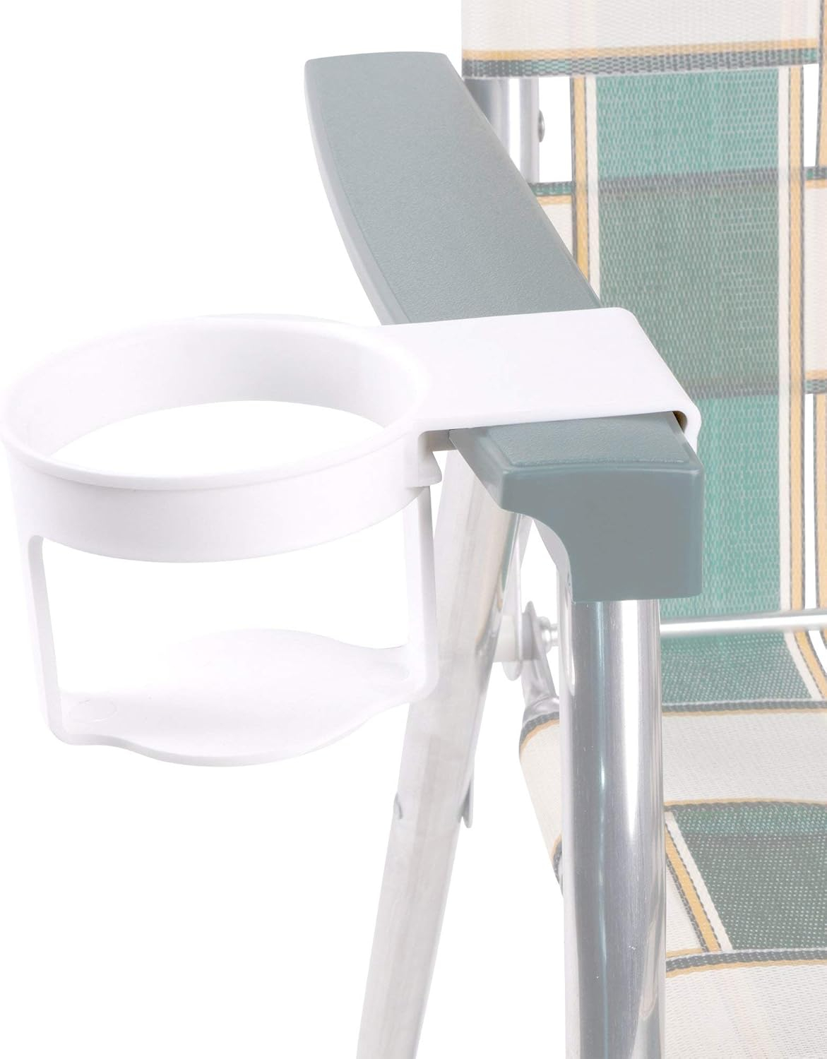 Lawn Chair USA White Cup Holder Attachment Enhance Your Outdoor Relaxation Experience