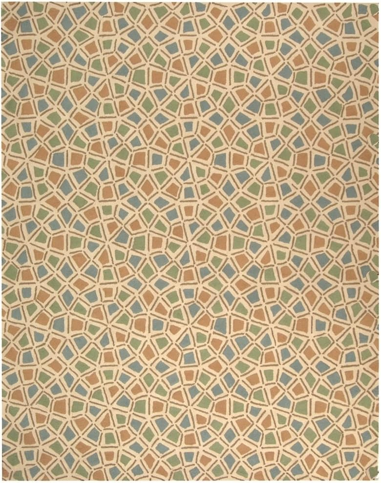 Newport NPT426 Hand Hooked Area Rug - Blue/Green - 5'6"x8'6" - Safavieh.